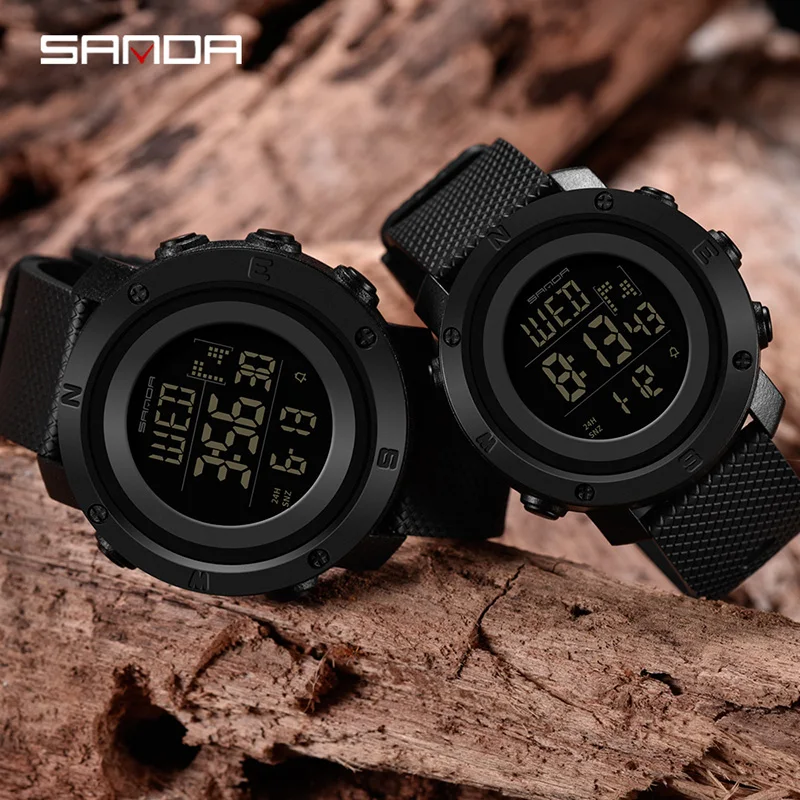 SANDA женские спортивные часы цифровые светодиодные водонепроницаемые модные