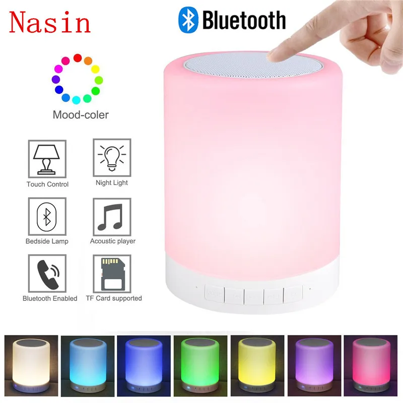 Ночной светильник Nasin с Bluetooth динамиком портативная беспроводная колонка TF