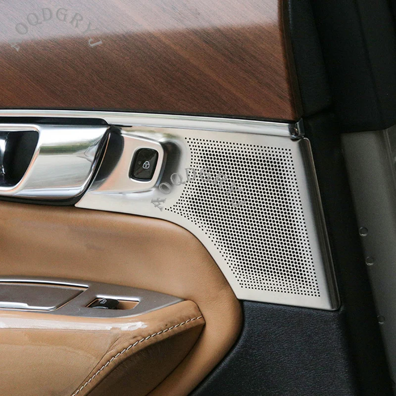 Автомобильный Стайлинг подходит для- Volvo XC90 Нержавеющая сталь матовая Автомобильная дверь стерео динамик панель формовочная накладка 10 шт