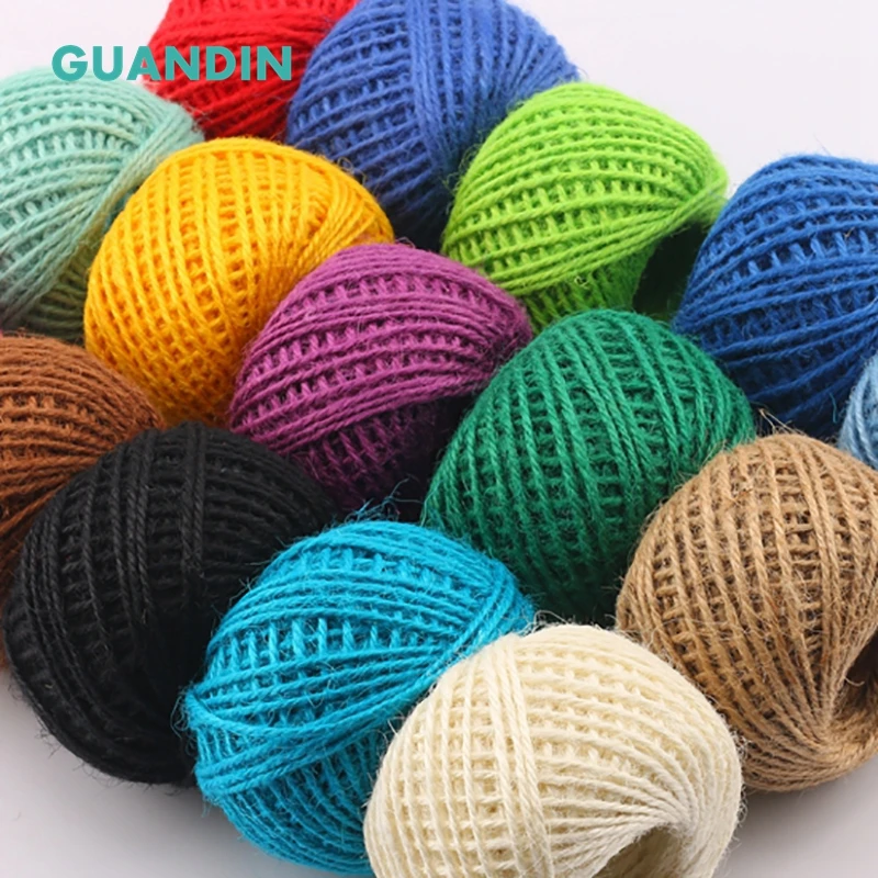 GUANDIN, 1 шт./50 м цветной пеньковый Канат в комплекте, веревка орнамент, линия DIY, тонкая грубая ручная тканая шпагат, материал в стиле ретро