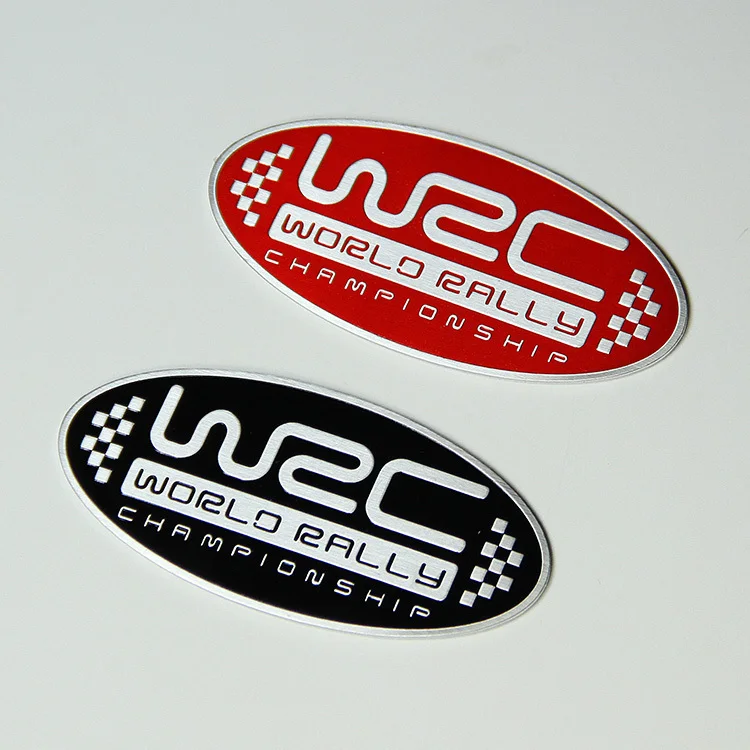 

2 цвета 3D алюминиевый WRC автостайлинг Чемпионат мира по ралли для Citroen Volkswagen Ford PEUGEOT MITSUBISHI
