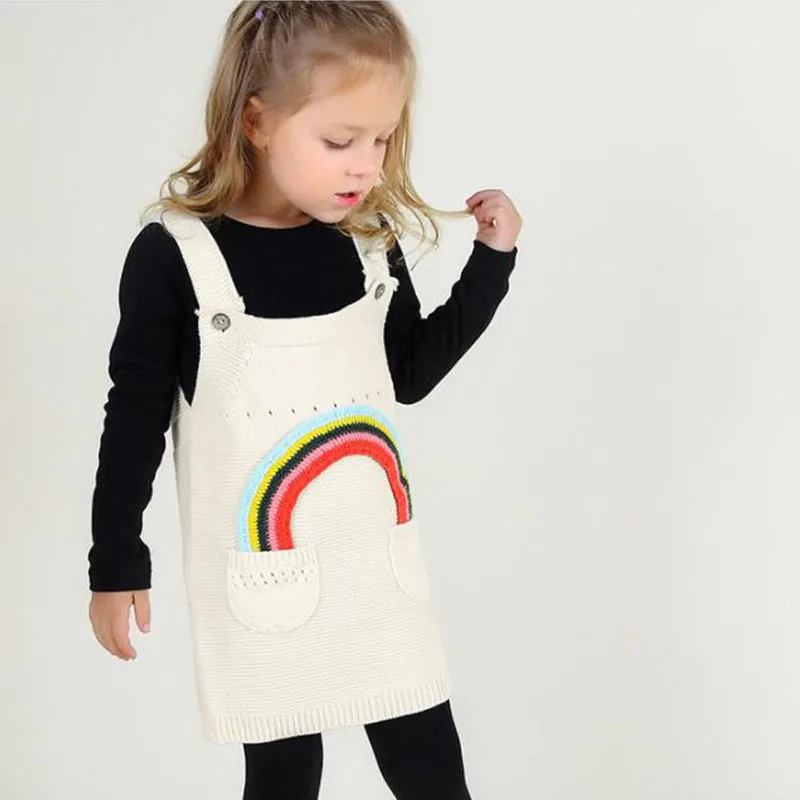 Хлопковое платье свитер для маленьких девочек весенне летние вязаные платья без