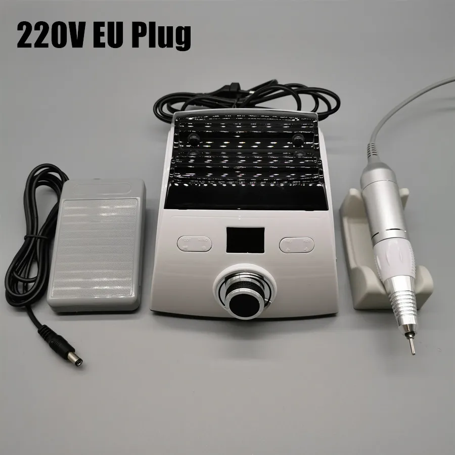 220V EU Plug 35 Вт дрель для ногтей с ЖК-дисплеем 30000 об/мин Электрическая пилка для педикюра маникюрные инструменты гель для удаления полировки ногтей набор инструментов для дизайна ногтей - Цвет: 220V EU Plug