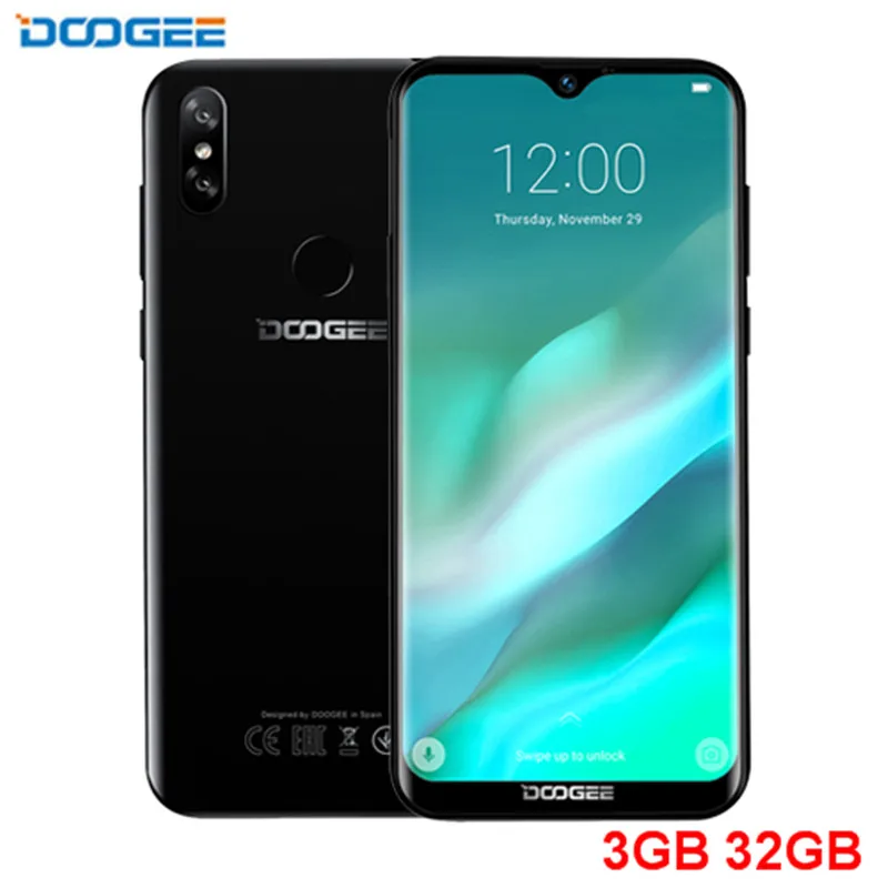 3GB 32GB Black Doogee Y8 Android 9,0 экран капли воды смартфон градиент задняя крышка 19:9 6," HD 3+ 32 ГБ 3400 мАч 8.0MP+ 5MP 4G LET мобильные телефоны - Цвет: 3GB 32GB Black