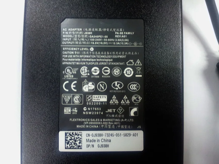 Новый 19 5 V 12.3A 240W GA240PE1 00 переменного тока ноутбук адаптер для Dell Alienware M18X M17x M4600 M4700