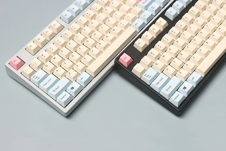 PBT Keycap Вишневый профиль розово-голубой 111 клавиш для механической клавиатуры mx Переключатель Keycap цвет краситель подбитые брелки