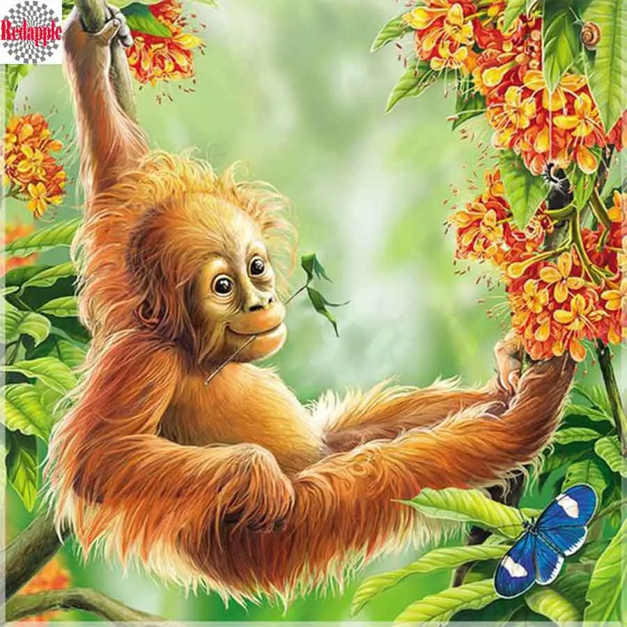

5D square DIY Diamond Painting cartoon Monkey Wall Picture Daimond Crystal Embroidery Cross Stitch kits Mosaic Home Decor crafts