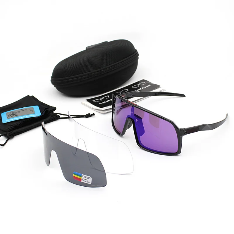 3 lens polarized Мужские и женские поляризованные велосипедные солнцезащитные очки солнцезащитные очки для шоссейного велосипеда мужские UV400 спортивные беговые очки для езды на велосипеде - Цвет: 3 lens polarized