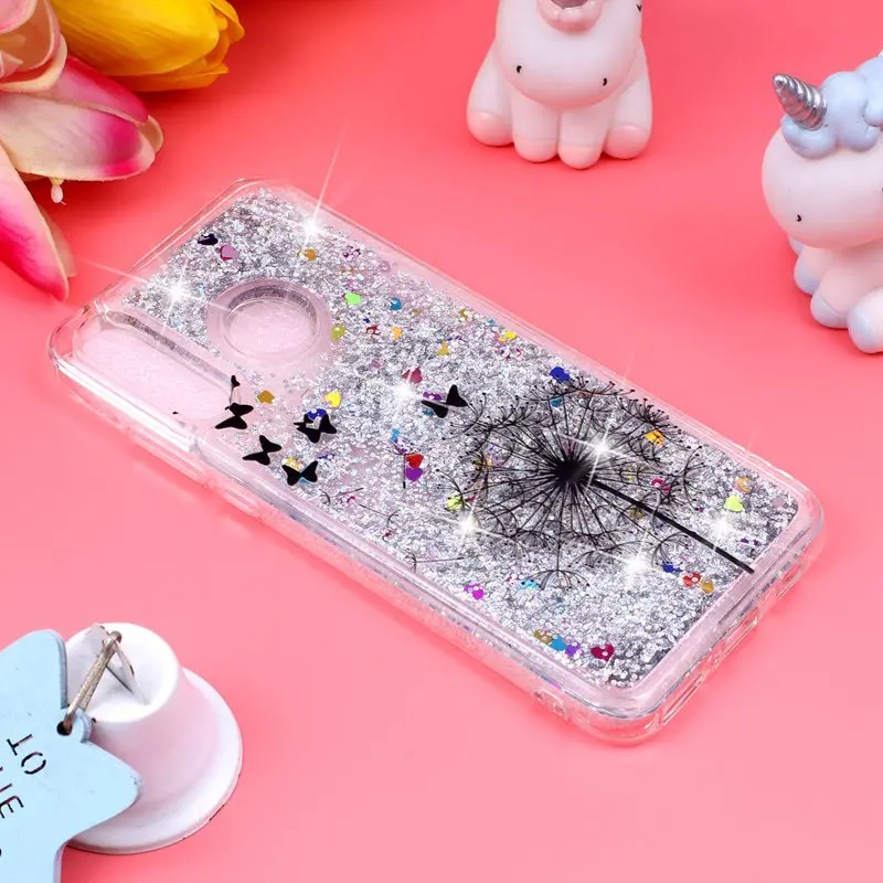 Чехол для huawei P30 Lite ProtectiveShell блеск Shine зыбучие пески течет жидкость противоударный