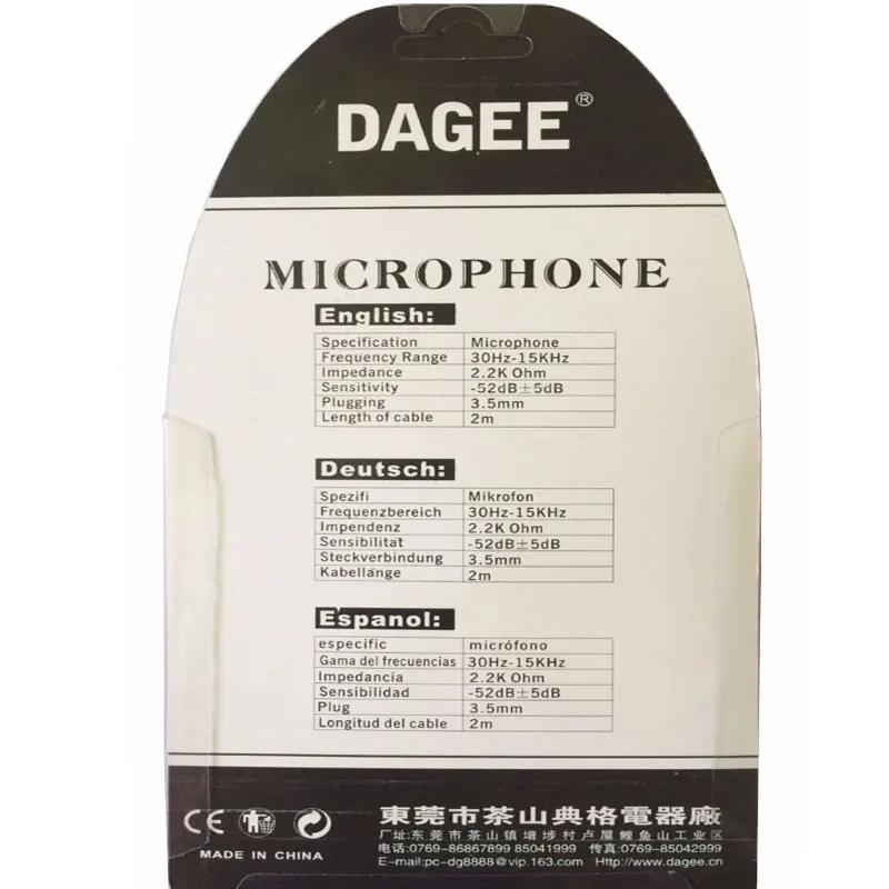 Lavalier Microphone Mini Portable Braided Cord Line Clip-on Mic for Micor with Retail Box Dagee DG-001 MIC | Электроника