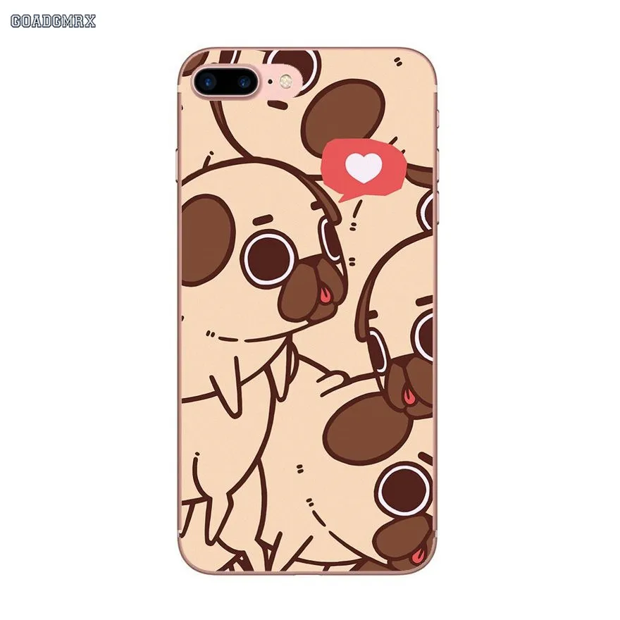 Animal Cute Pug Dog Silicone Phone Case Covers For Huawei GR3 2017 Mate 20 P30 Honor 7A Pro 7C 8C 7X 8X 9 Lite 10 Nova 2 2i 3 3i | Мобильные
