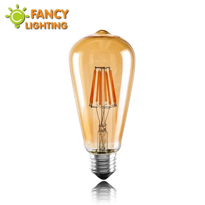 Светодиодная лампа ST64 Золотая диммируемая Эдисона E27 110 В bombillas светодиодная для