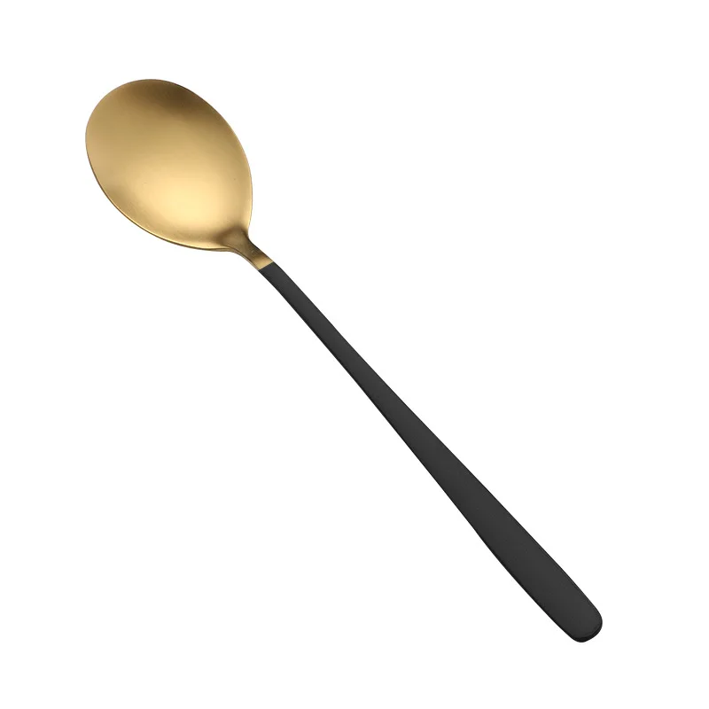Gold Spoon Высококачественные португальский Западный Серебристые сервировочные приборы из нержавеющей стали нож для еды Вилка десертная ложка для художественной еды реквизит для фотосъемки - Цвет: Gold Spoon