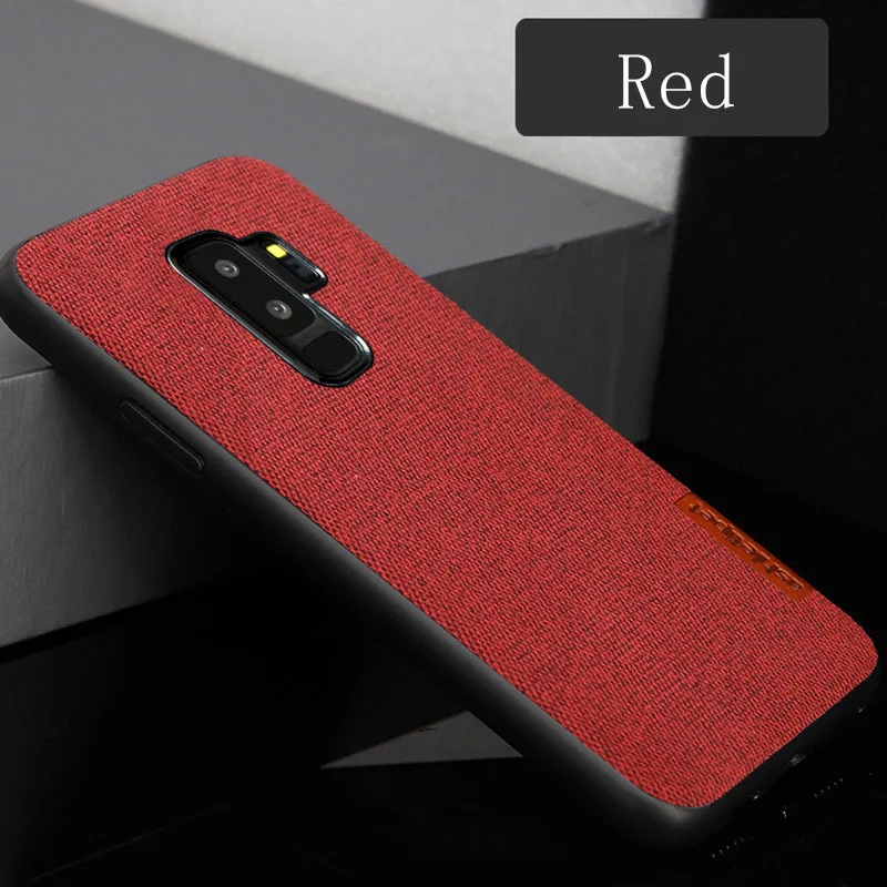 Красный Одноцветный деловой Ретро чехол для телефона samsung A70 50 40 30 все включено холщовый чехол для samsung S10 plus S9 S8 note10 note8 - Цвет: Красный