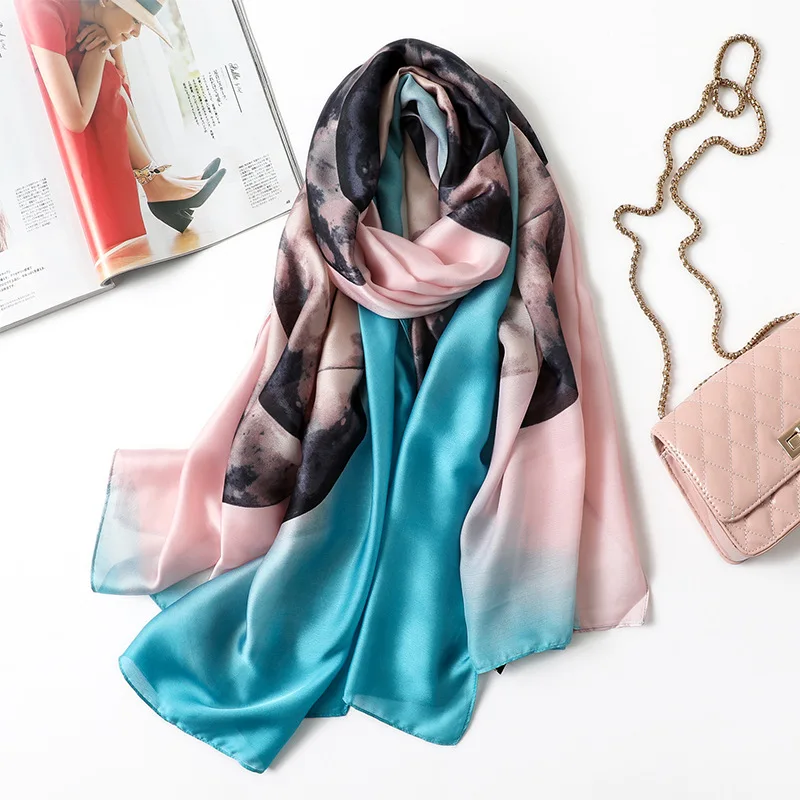 2018 New Fashion Women's Brand Scarf Soft Print Summer Shawls Lady High Quality Silk Scarves Pashmina Bandanas Hijab 180*90Cm |
