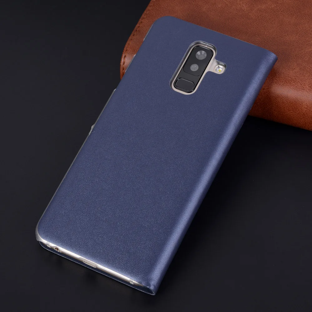 Чехол-раскладушка кожаный чехол для телефона для samsung Galaxy A6 плюс 6 A62018 A6plus SM-A600F SM-A605F GalaxyA6 Чехол-портмоне с отделением для карт чехол