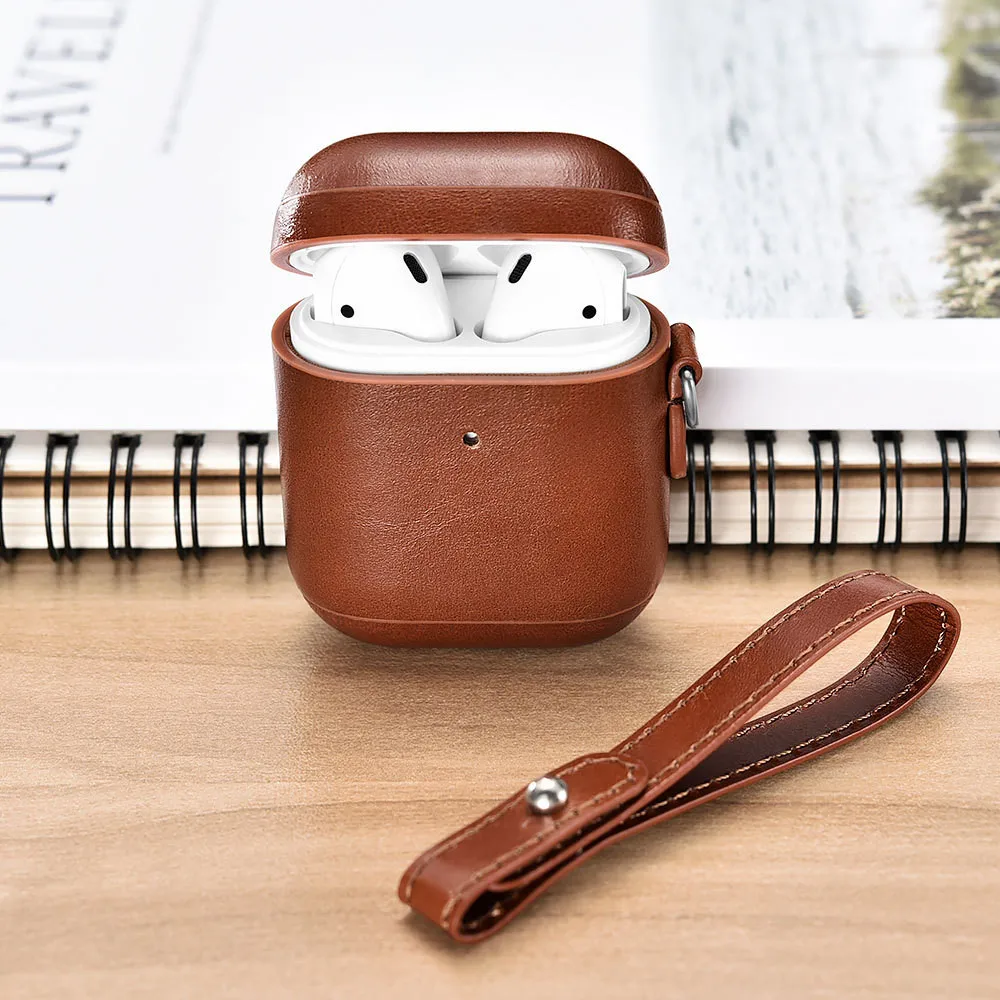 Кожаный чехол для Apple Airpods 2 Airpods 1 защитный чехол винтажный дизайн для наушников кожаный чехол светодиодный светильник