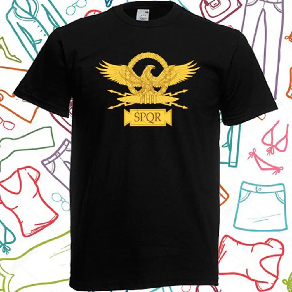 Новый spqr Римский Орел Римская империя мужская Черная Футболка размер S M L XL 2XL 3XL