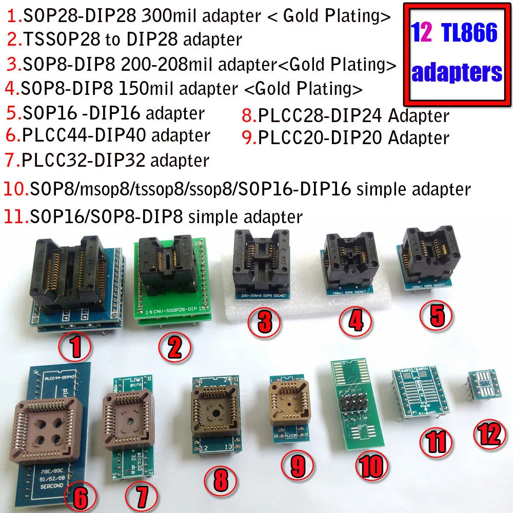 VS4800 универсальный программатор GAL EPROM FLASH 51 AVR PIC MCU SPI+ SOP8 SOP8 tssop28 plcc44 32 28 20 гнездо+ 12 адаптеров IC клип