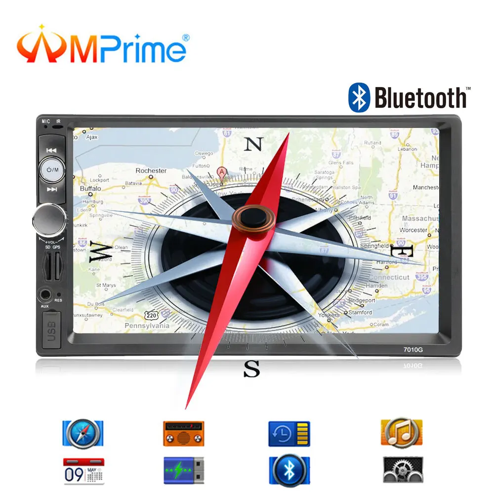 AMPrime 2din автомобильный радиоприемник Универсальное автомобильное радио с GPS
