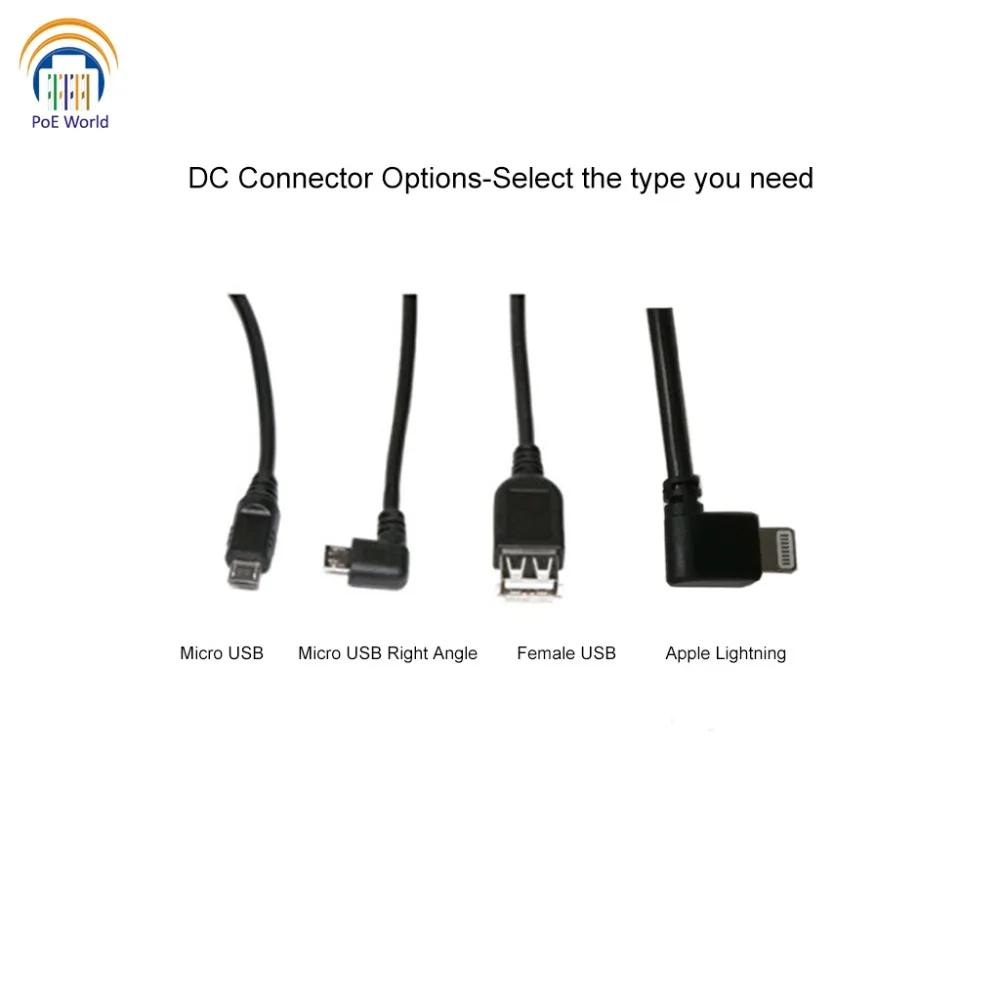 802.3af POE сплиттер с адаптером Lightning 5V10W PoE сепаратор делит мощность и данные на