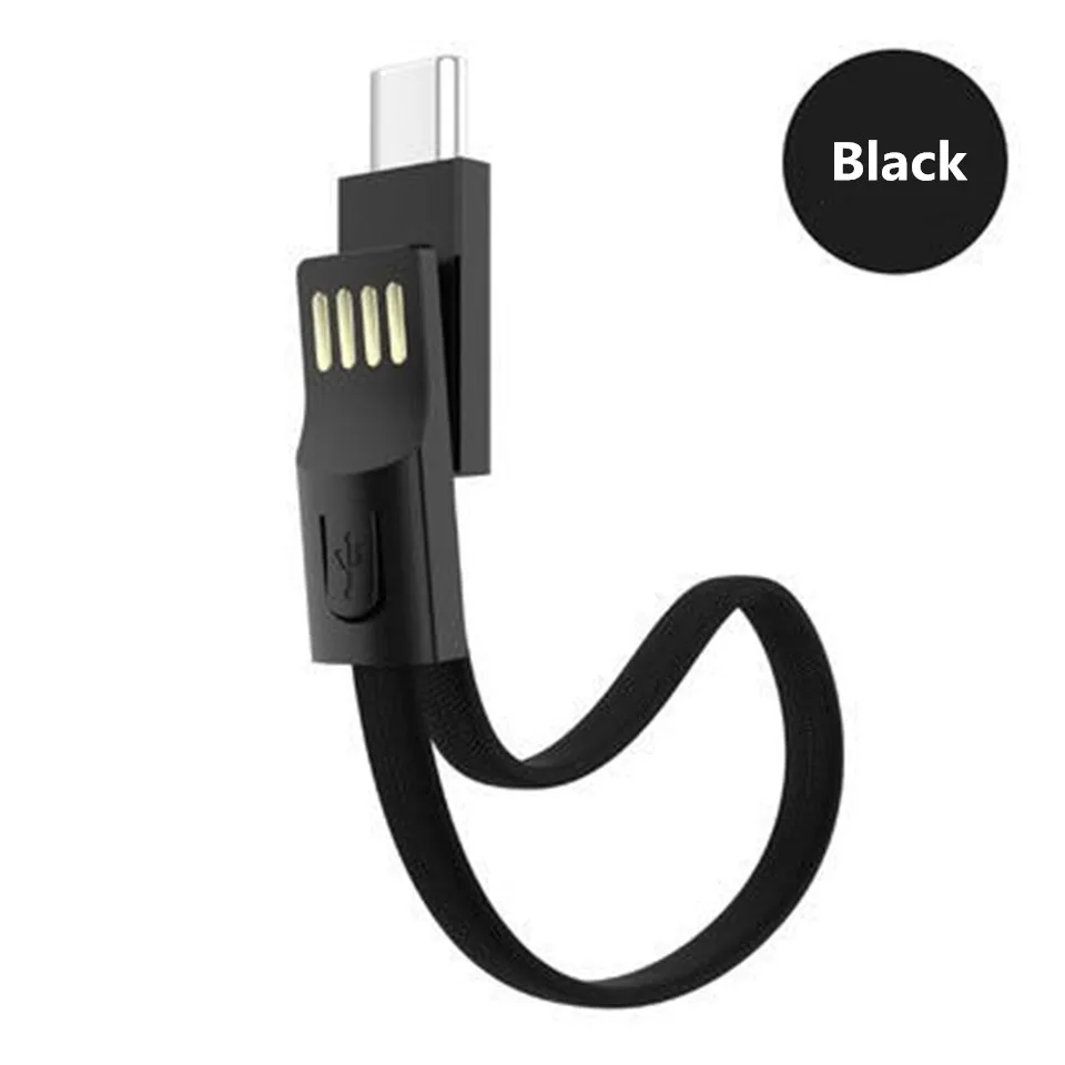 Брелок портативное зарядное устройство USB зарядка для телефона Micro type C кабель для iPhone/type C/Xiaomi/Micro USB телефонный провод для быстрого заряда шнур - Тип штекера: Black