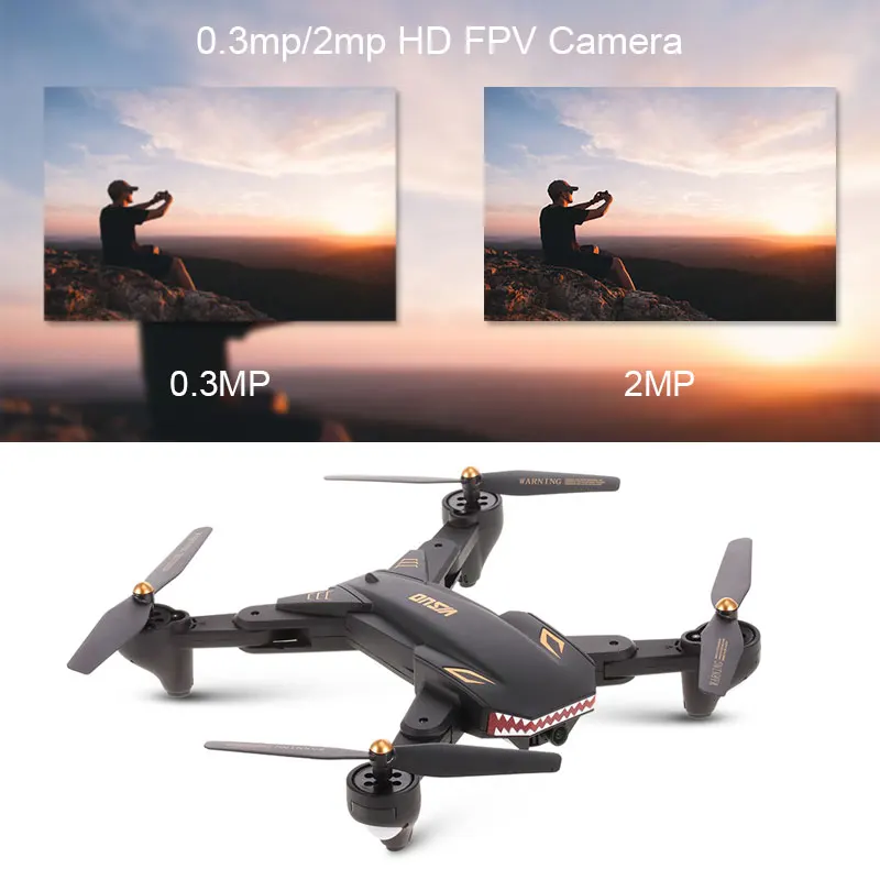 Широкоугольный Дрон для селфи с камерой 2 Мп HD Wi Fi FPV одной кнопкой возврата