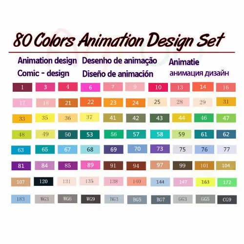 80 cartoon set Touchfive, 30406080 цветов, двойная головка, художественные маркеры, ручка, маслянистая, алкогольная, эскиз, маркер, ручка, товары для рукоделия, для анимационного манга, рисование - Цвет: 80 cartoon set