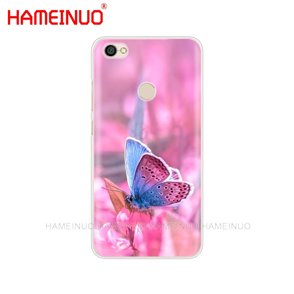 Чехол для телефона с красной бабочкой и белыми розами HAMEINUO Xiaomi redmi 5 4 1s 2 3 3s pro PLUS note