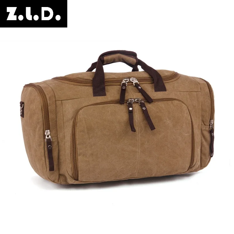 Z.L.D. Classic vintage canvas bag large capacity men and women handbags weekend travel Duffle Bag shoulder Messenger | Багаж и сумки