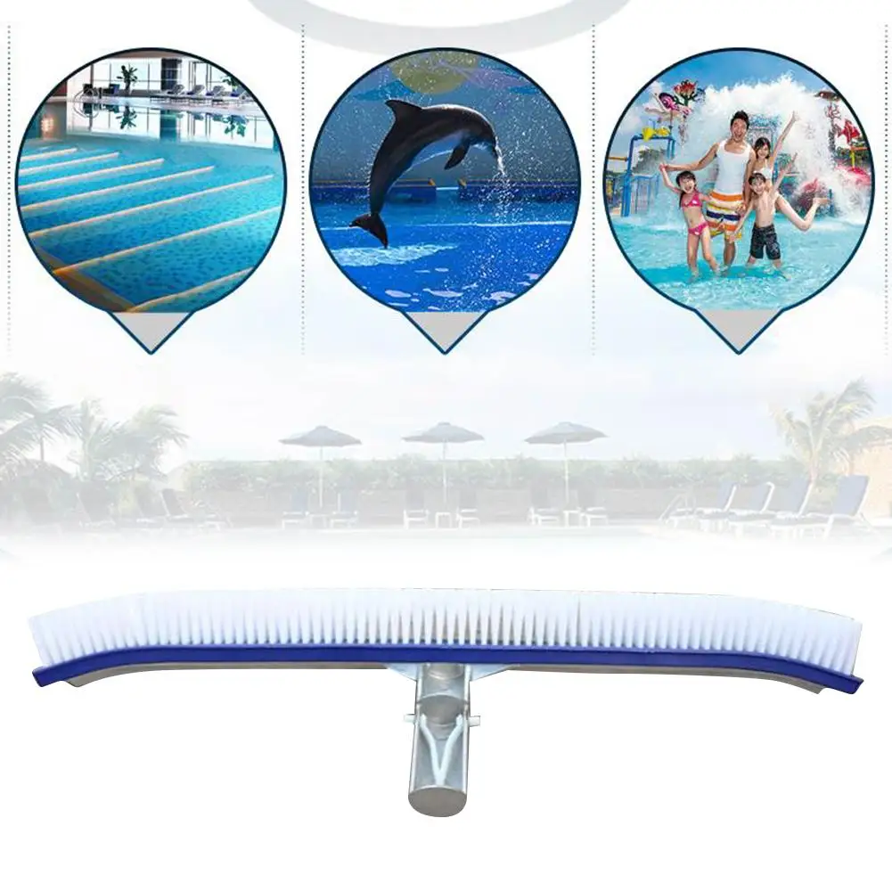 

Swimming Pool Brush Polished Aluminum Back Pool Cleaning Brush Head Designed For Cleans Walls Tiles Floors Pool Clean Equipment