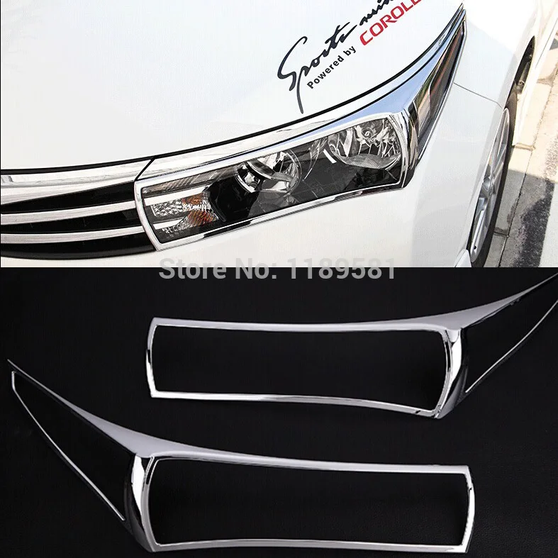 Хромированная накладка на фару для Toyota Corolla 2014 2015 2016 ABS|trim cover|abs chrometrim chrome |
