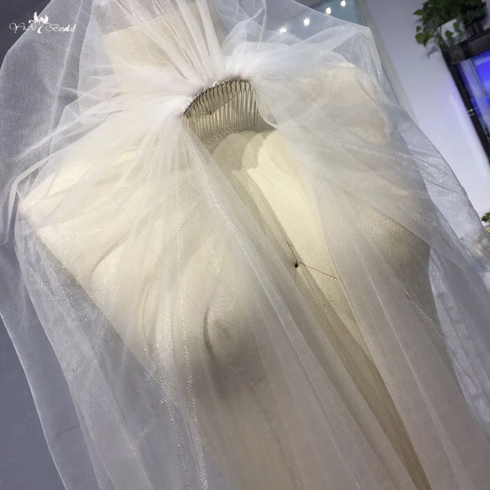 LZP395 настоящая свадебная вуаль 4 5 метра фата с бисером двухслойная Соборная