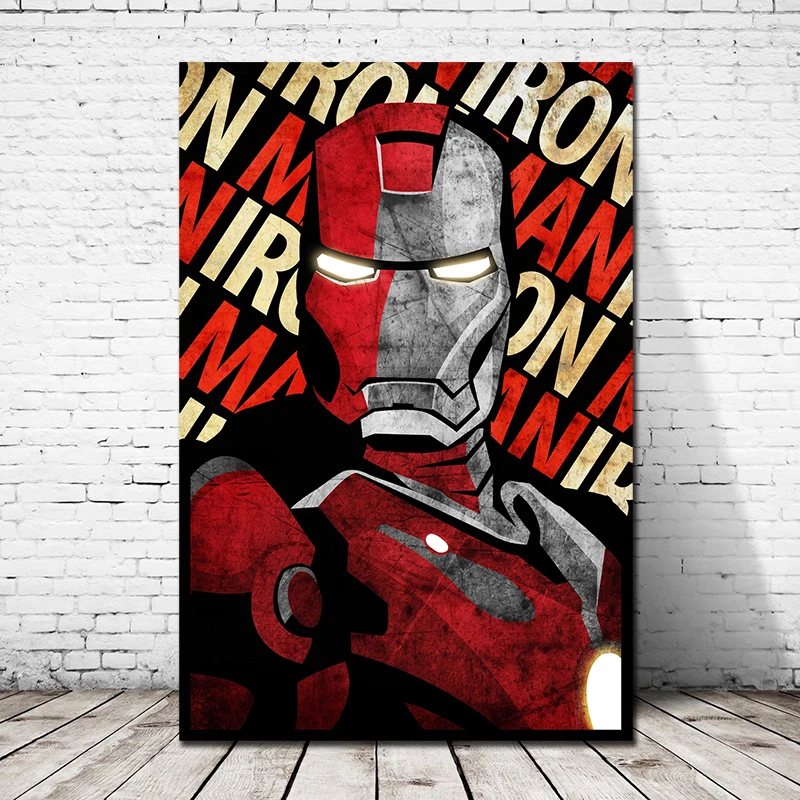 Ironman Marvel супергерой классический фильм Винтаж холст картины для гостиной Современное украшение на стену, живопись маслом плакат домашний декор