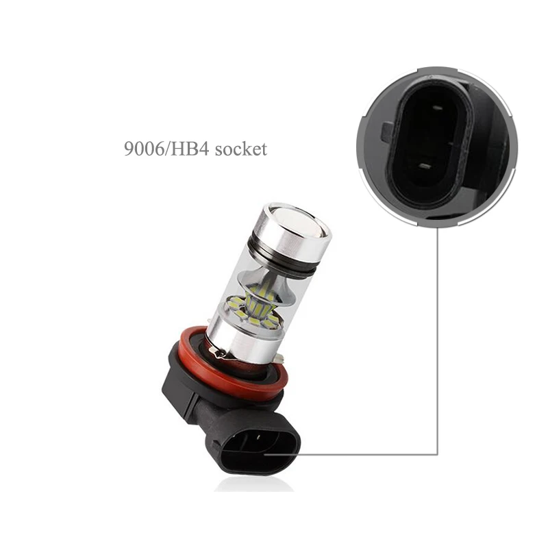 Boaosi 2x H8 H11 9005 HB3 9006 HB4 светодиодный лампы Противотуманные фары светильник 1200LM высокое Мощность 3030 Чипсет супер яркий белый 6000K