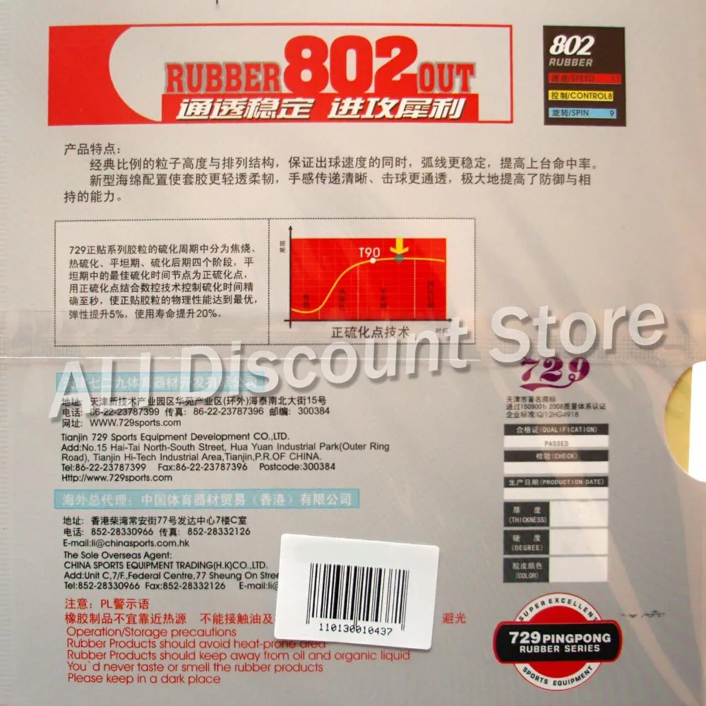RITC 729 802 Mystery III Short Pips-Out Table Tennis PingPong Rubber With Sponge | Спорт и развлечения