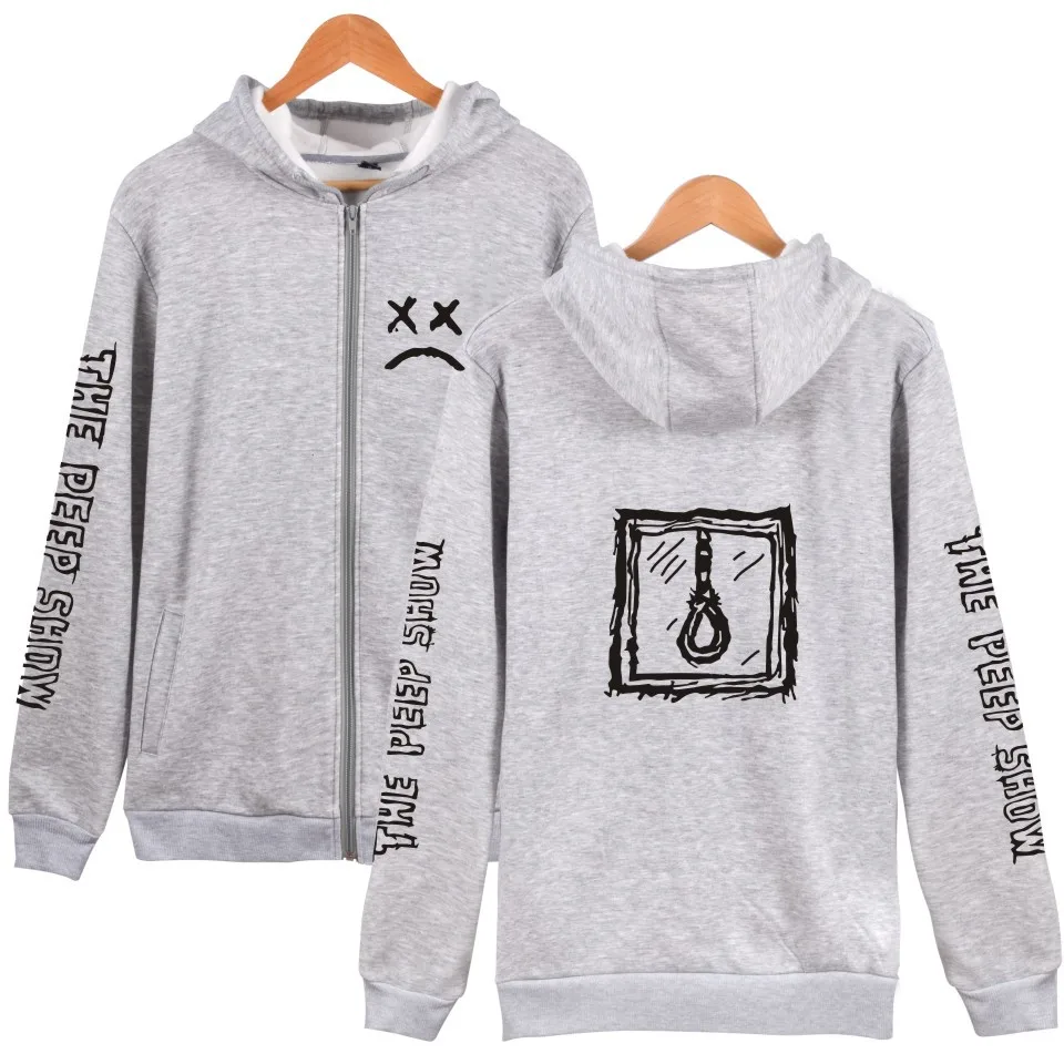 Lil мужские толстовки с открытым носком на молнии удобные Homme принтом Harajuku новый