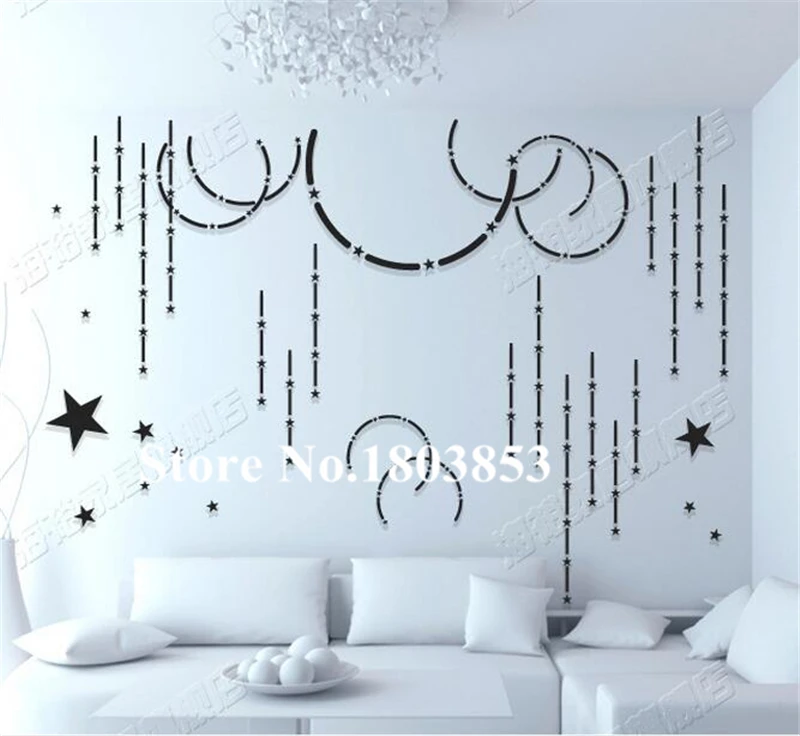 Великолепная Звезда 3d стерео акриловые наклейки на стену гостиной диван ТВ фон