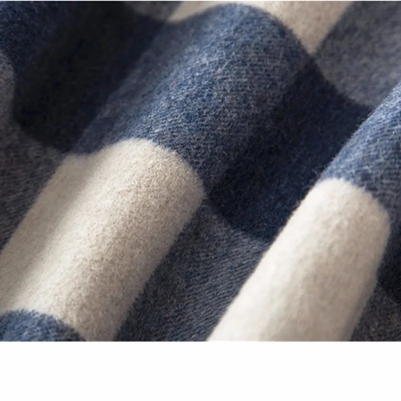 Для женщин высокое качество Зимняя шерстяная одежда Blend Coat Сгущает плед длинный