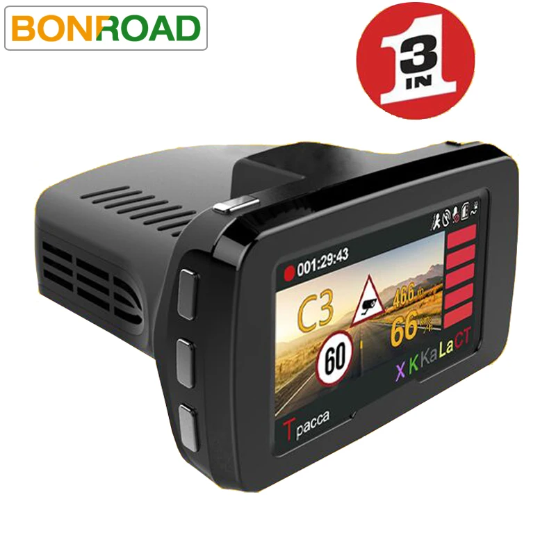 BONROAD Автомобильный видеорегистратор комбинированное устройство 3 в 1: dvr Радар-детектор и gps-навигатор gps-приемник Full HD 1080P базовая станция радар-Обнаружение