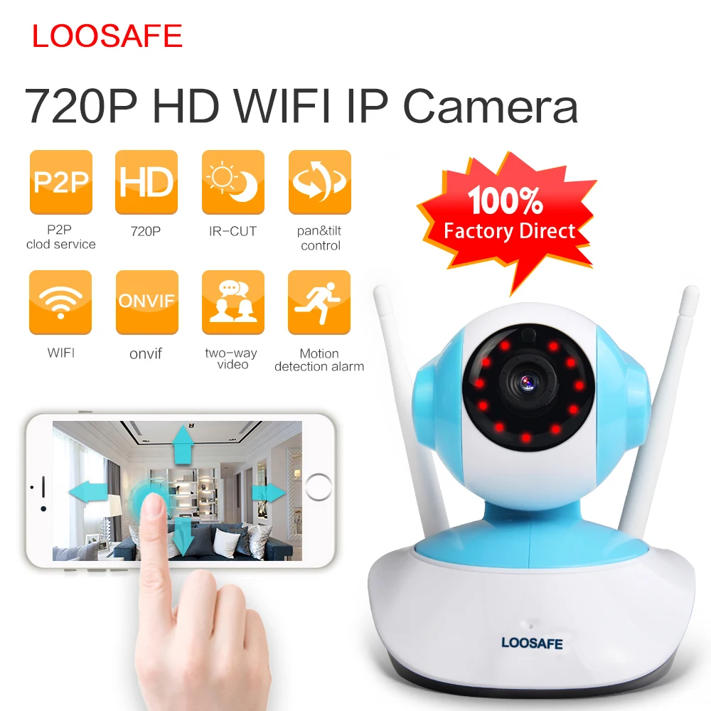 Loosafe Беспроводной IP Камера 720 P охранных Системы с двухсторонним аудио Ночное
