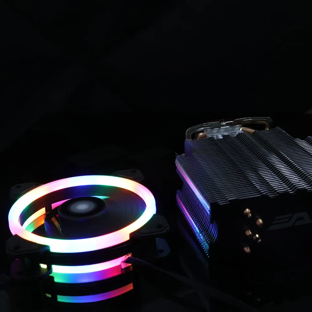 Aigo darkflash L5 светодиодный кулер для процессора TDP 285 Вт теплоотвод AMD Intel Silent 120 мм 4Pin PC cpu Охлаждающий радиатор вентилятора вентилятор