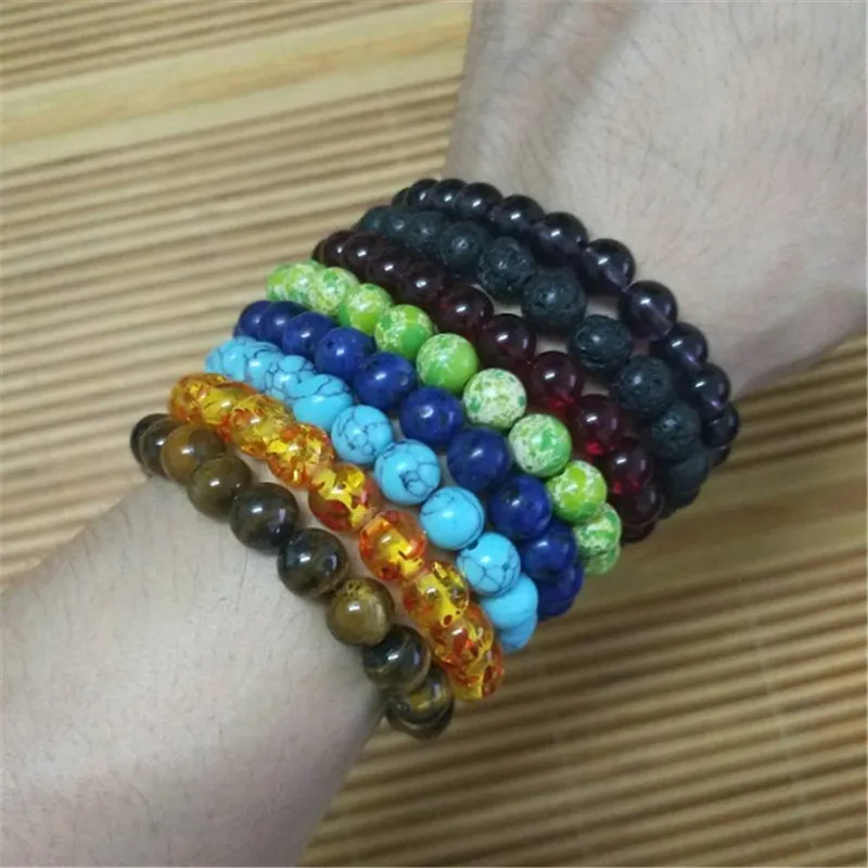 Натуральный черный браслет из вулканической лавы WWLB с гантелями черные матовые