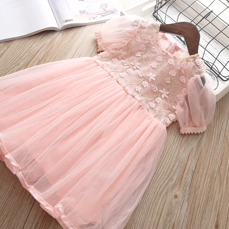 Baby Summer Tutu Dress For Girl Toddler Child Elegant Clothes Kids Girls Short Sleeve Princess Wedding Party Dresses 2-6 Years | Детская