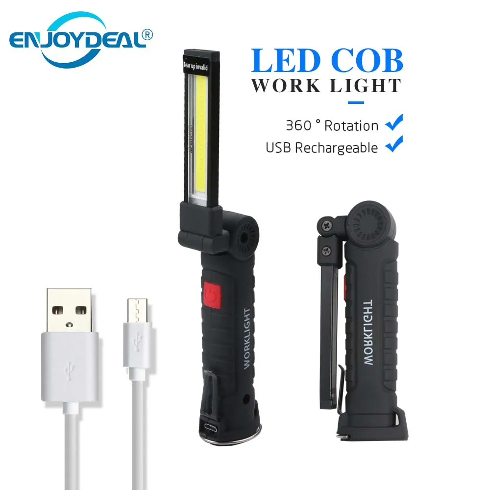 Портативный светодиодный фонафонарь COB с зарядкой от USB|hook lamp|flashlight torchcob flashlight |