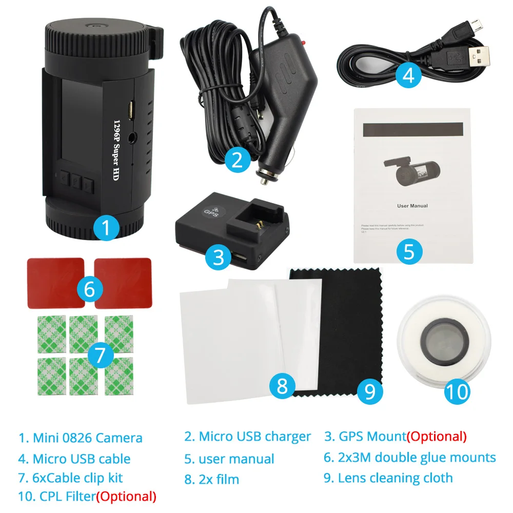 Arpenkin мини 0826 (0806 плюс) тире автомобиля камера DVR 1296 P Ambarella A7LA50 для панели GPS Cam Авто