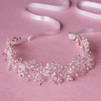 luxury tiara silver color pearl headbands crystal hair jewelry headpiece wedding hair accessories bridal head chain hair jewelry