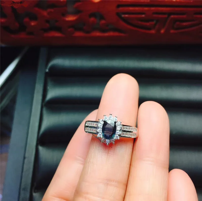 Женские кольца с натуральным сапфиром PROCOGEM Подарок на годовщину 5x7 мм 1.0Ct