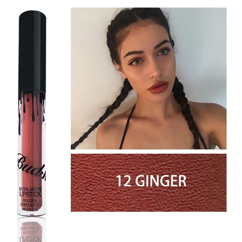 BK12 ginger Бутон к жидкая матовая помада набор губ Карандаш стойкий макияж водонепроницаемый мат блеск для губ набор косметики для губ batom CANDY K LEO MUSE - Цвет: BK12 ginger