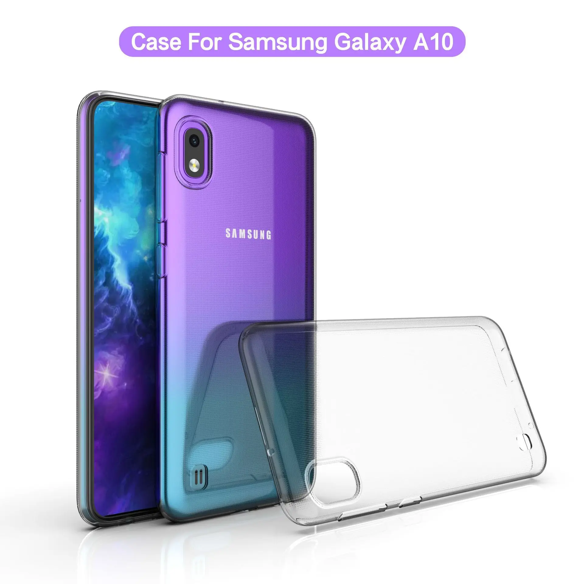 100 шт./лот для Samsung Galaxy A10 A20 A30 A40 A50 A70 чехол телефона ультра-тонкий прозрачный ТПУ